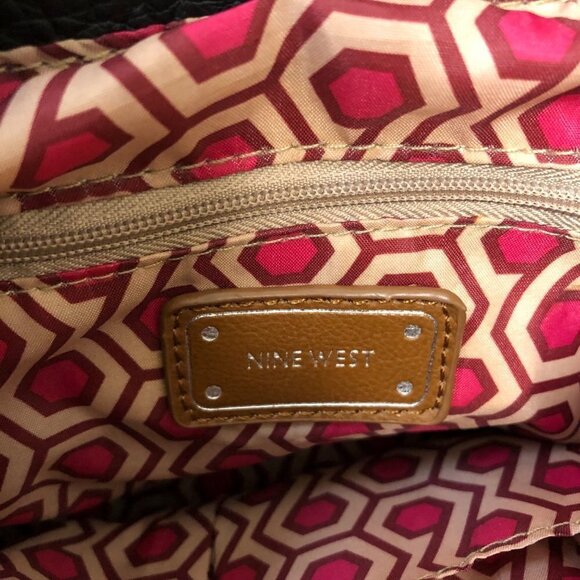 Nine West Black Vegan Leather Mini Backpack Y2K Adjustable Straps Small Bookbag - Picture 9 of 13